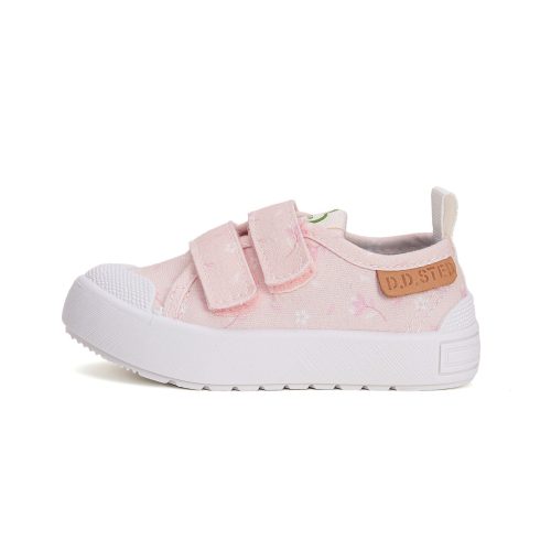 DD.Step Baby Pink Orrvédős Tépőzáras Vászoncipő