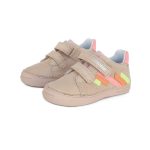 D.D.Step bézs, tépőzáras oldalán színes csíkokkal gyerekcipő