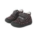 D.D. Step magasszárú cipő, sötét alapon, ezüst-rózsaszín csillagokkal