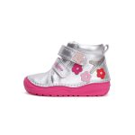 Ezüst D.D.Step cipő virág mintákkal és rózsaszín talppal