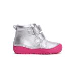 Ezüst D.D.Step cipő virág mintákkal és rózsaszín talppal