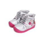 Ezüst D.D.Step cipő virág mintákkal és rózsaszín talppal