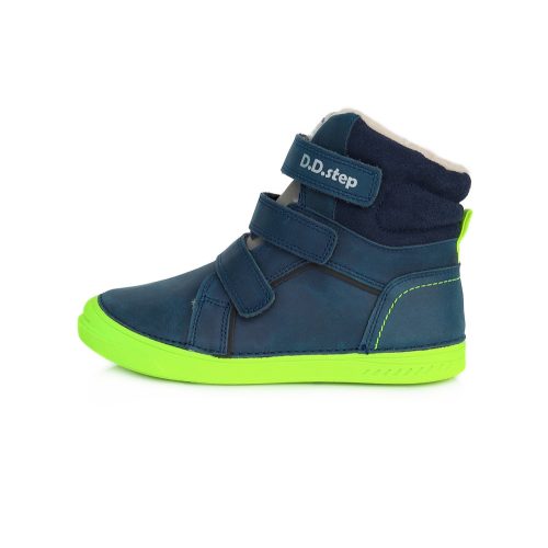 D.D. Step W040-472A király kék, zöld talpú téli bélelt cipő