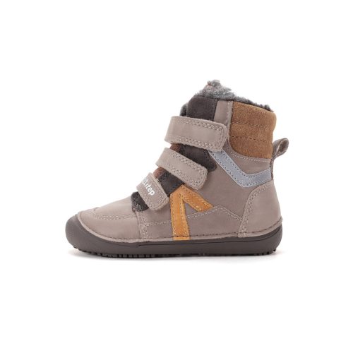 D.D.Step W063-62643 Chocolate – barna barefoot bélelt téli fiú bokacipő